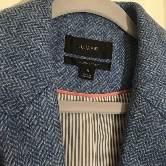J Crew Wool Herringbone Somerset Blazer Size 8 - Picture 6 of 6